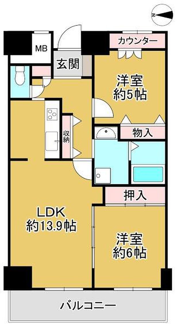 ベルマージュ堺　壱番館(2LDK) 8階の間取り図