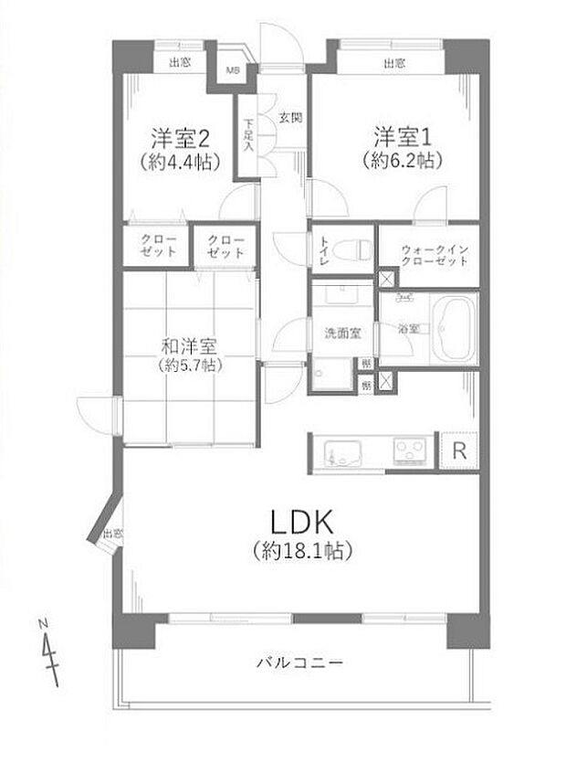 シティパル武蔵国分寺(3LDK) 2階の間取り図