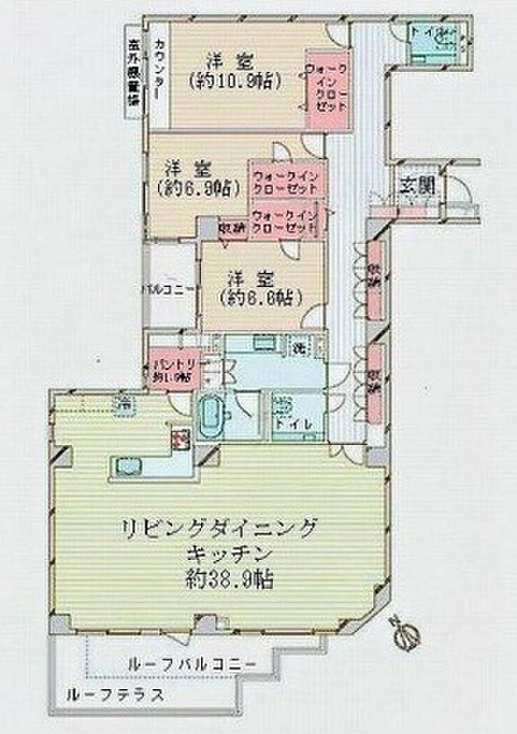 朝日プラザ善福寺(3LDK) 2階の間取り図