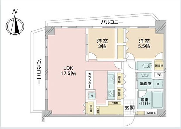 ベル・ジュール上石神井(2LDK) 2階の間取り図