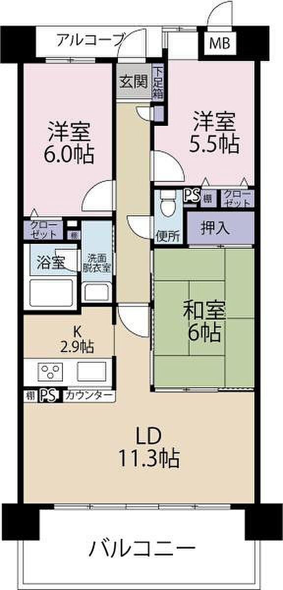 ファミール東加賀屋かがやきの街(3LDK) 8階の間取り図