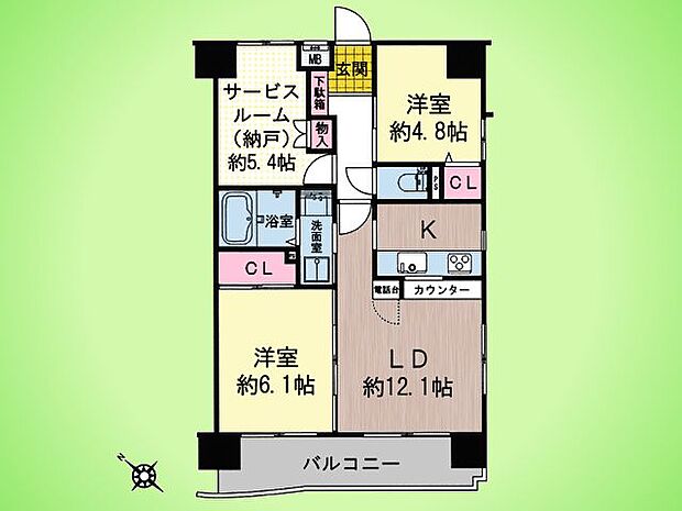 新横浜サニーコート(2SLDK) 6階の間取り図