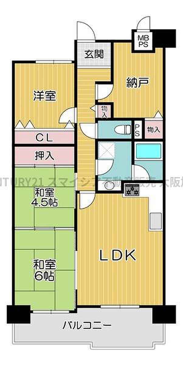 シャトー・サンパークスクエア(3SLDK) 1階の間取り図