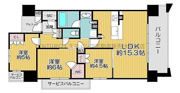 カサーレ鶴見ノースプレイス(3LDK) 10階の間取り図