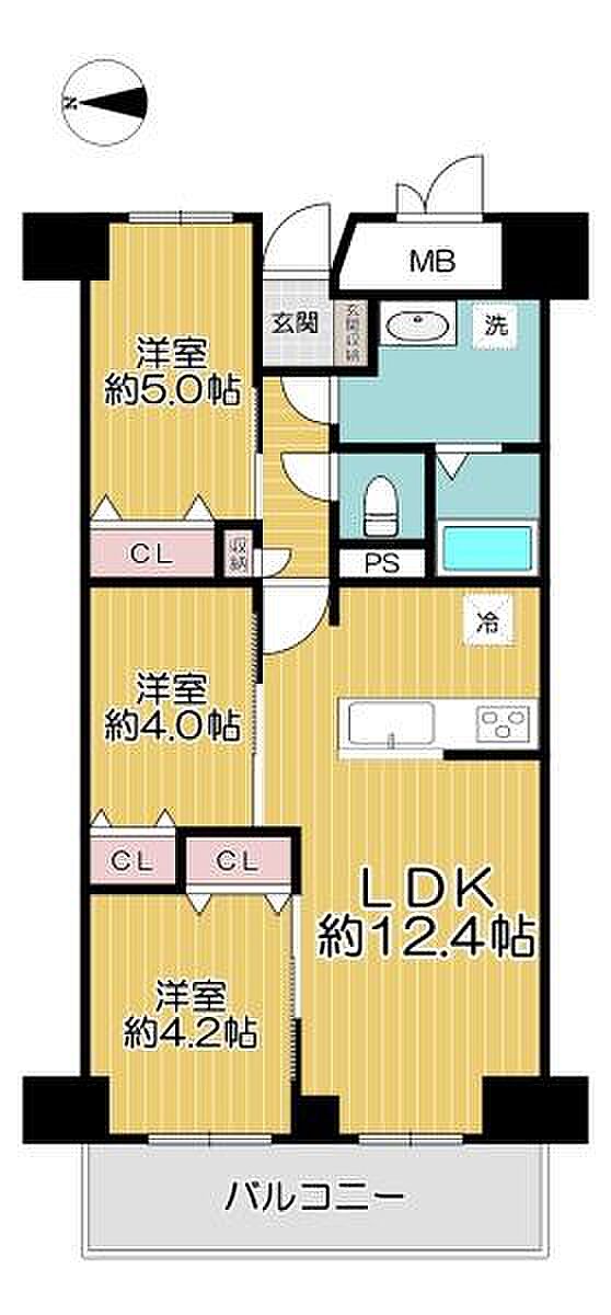 ルネ旭公園(3LDK) 6階の内観