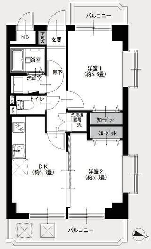 大口ダイヤモンドマンションの間取り