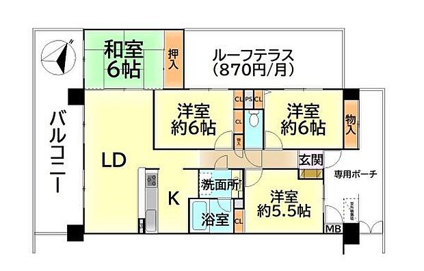 エバーランドシティ新泉北6番館　中古マンション(4LDK) 8階の内観