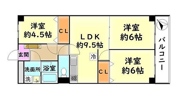 サニータウン羽倉崎　中古マンション(3LDK) 7階の内観
