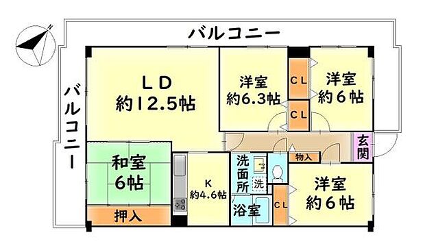 コーストアベニュー岸和田コーポラス3号棟　中古マンション(4LDK) 3階の内観