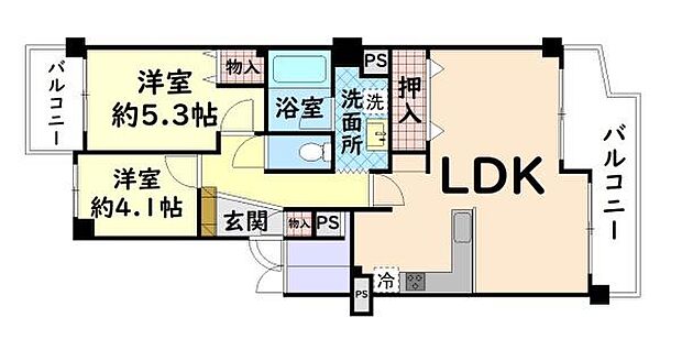 サンライズマンション東岸和田　中古マンション(2LDK) 2階の内観