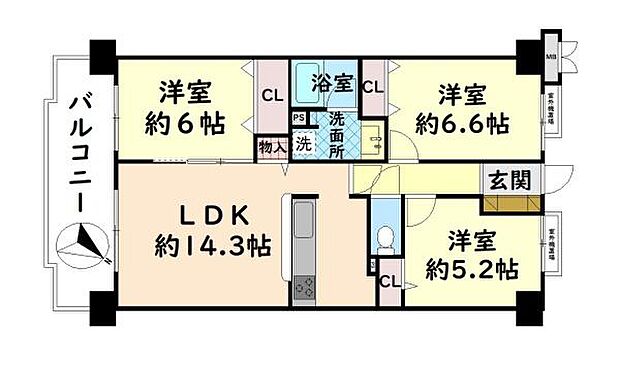 モンセーヌ和泉中央　中古マンション(3LDK) 1階の内観