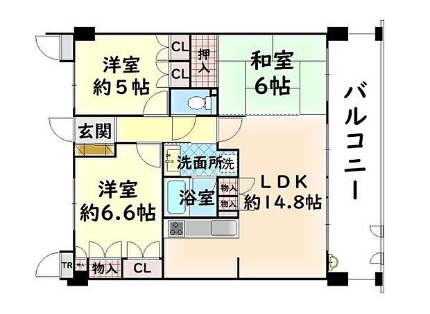 リーベスト岸和田パレッツ　中古マンション(3LDK) 3階の内観