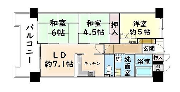 ハイネスヴェルデ岸和田　中古マンション(3LDK) 6階の内観