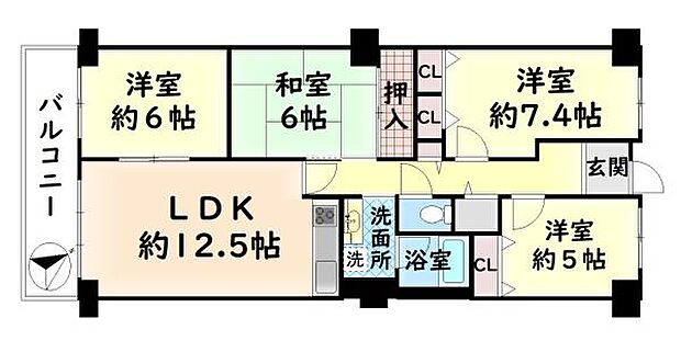 コーストアベニュー岸和田コーポラス2号棟　中古マンション(4LDK) 10階の内観