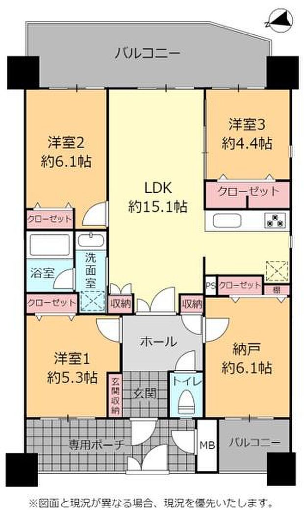 ライオンズステージ浦添弐番館(3SLDK) 2階の間取り図