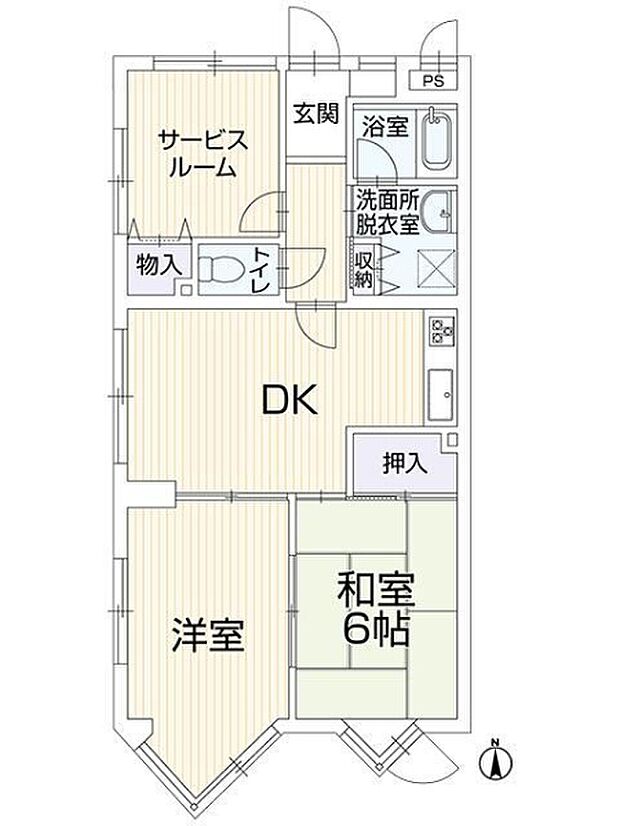 スガハイム2共和(2SDK) 1階の間取り図