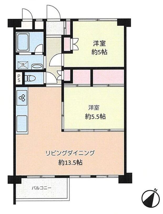 菱興青葉台第2マンション(2LDK) 4階の内観