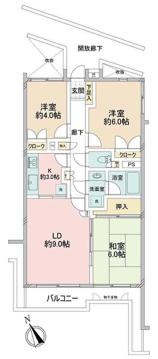 相武台北パークホームズ(3LDK) 4階の内観