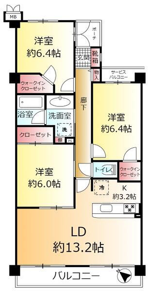 ルネ南柏(3LDK) 3階の内観