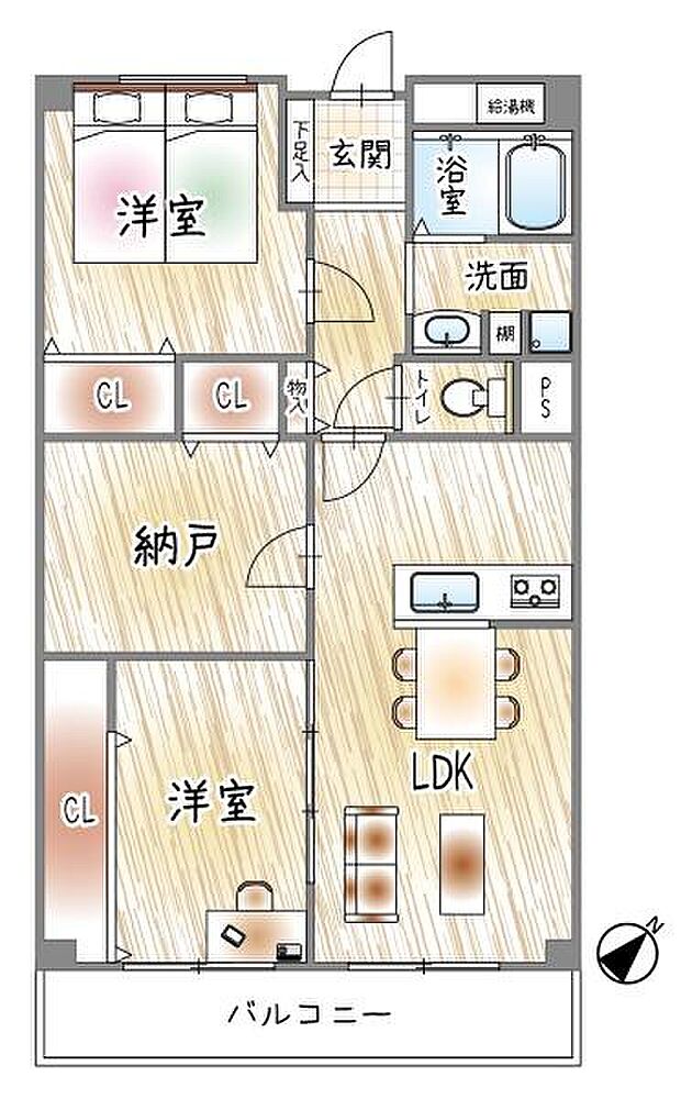 メゾン枚方岡山手(3LDK) 5階の間取り図
