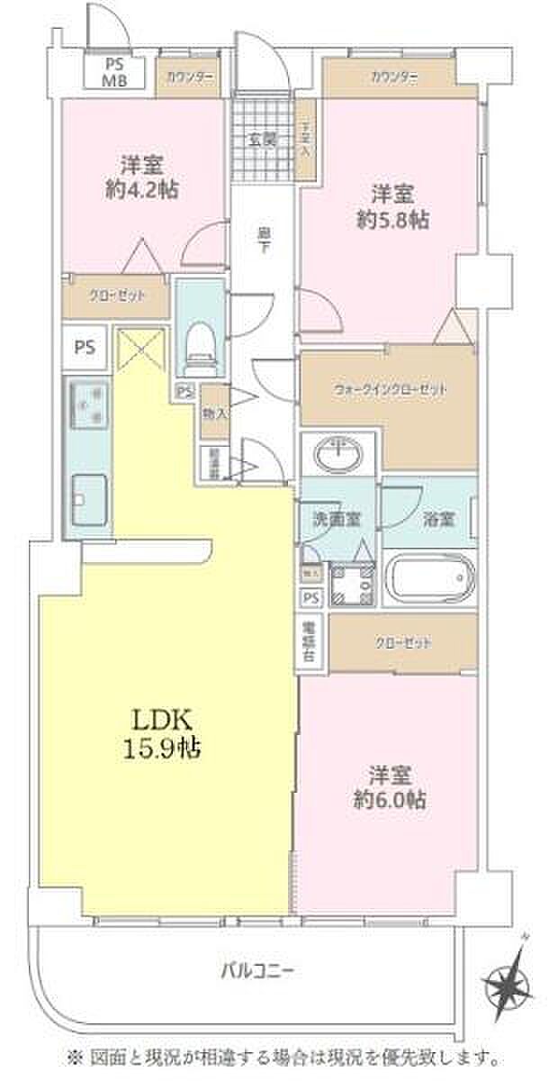 イトーピア小金公園(3LDK) 2階の間取り図