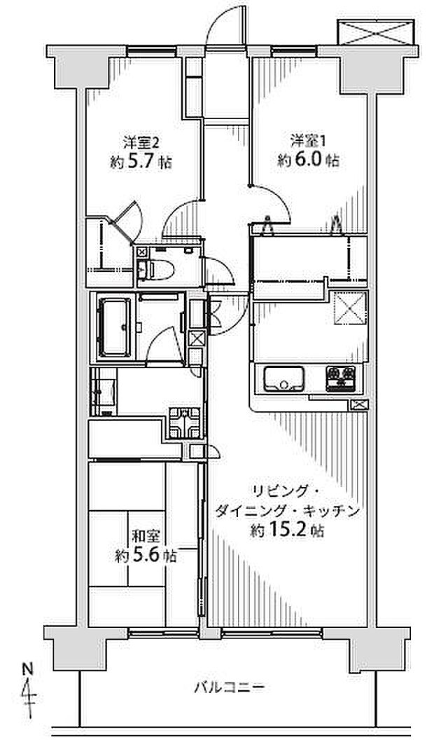 ヴェレーナ東戸塚(3LDK) 1階の間取り図