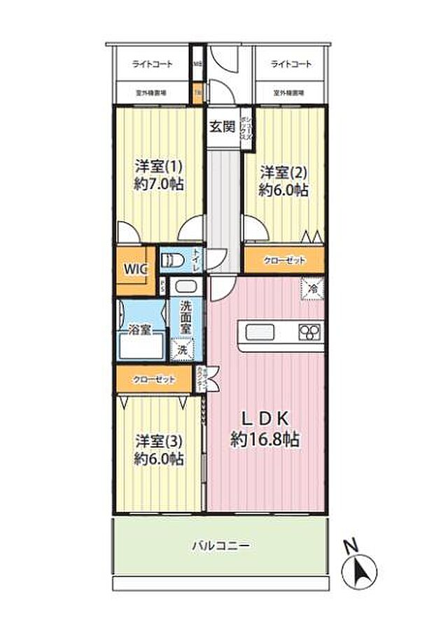 コープ鎌倉(3LDK) 4階の間取り図