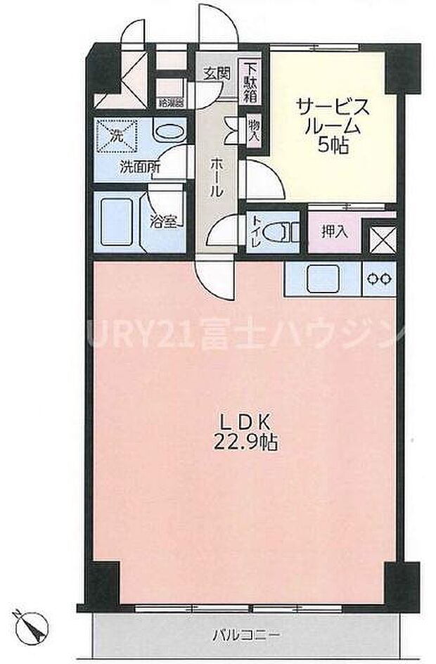 ルックハイツ江ノ島(1SLDK) 8階の間取り図
