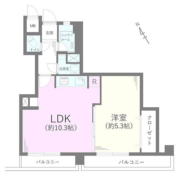 グランドマンション多摩川(1LDK) 3階の間取り図