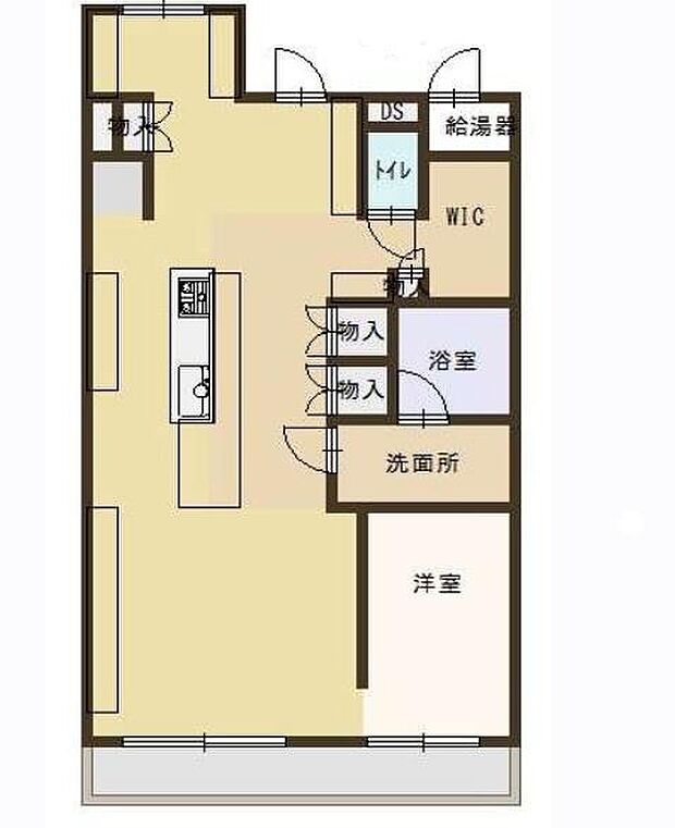 阪急南茨木ハイタウン東奈良高層住宅Ｅ棟(1LDK) 1階の間取り図