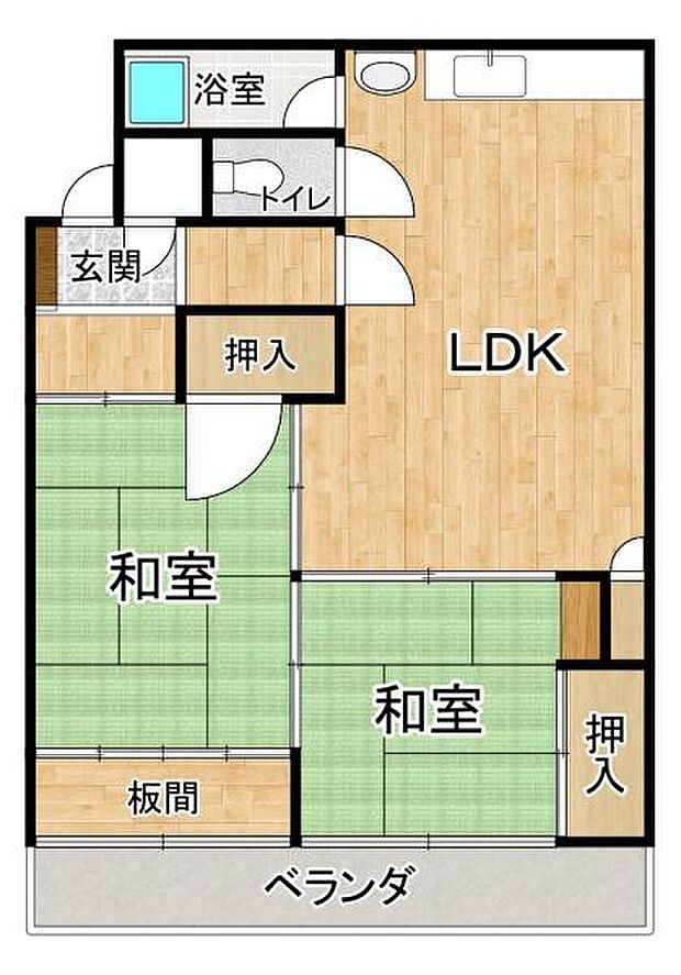 摂津マンションＡ棟(2DK) 3階の内観