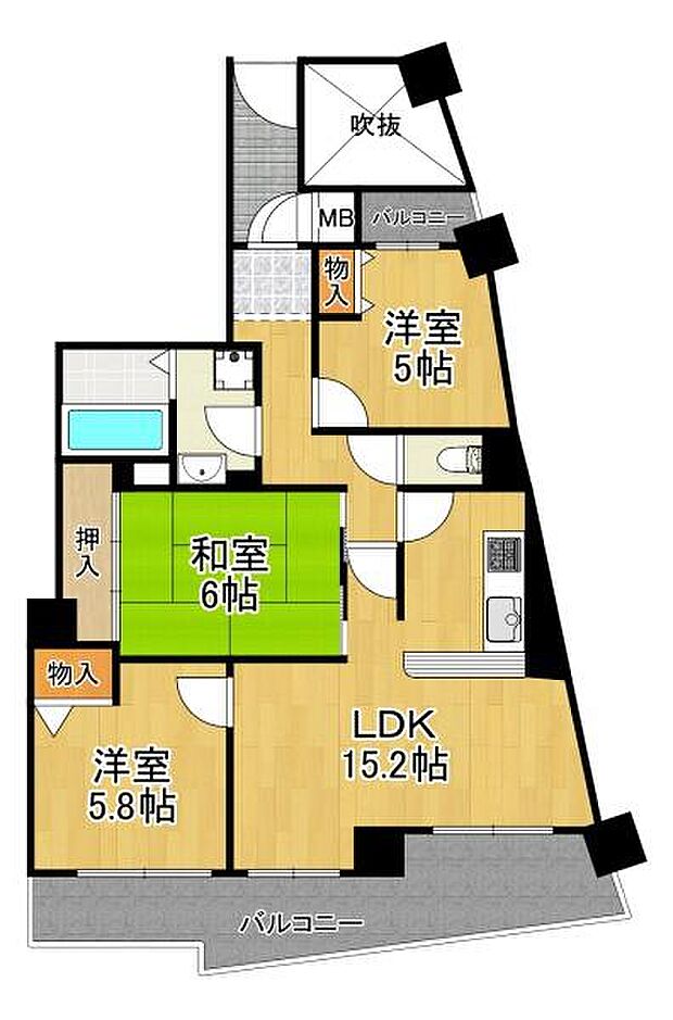 ベイシティ大阪センタープラザ(3LDK) 12階の間取り図