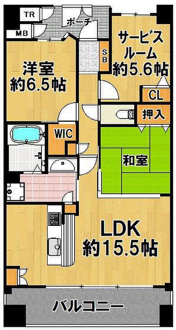 キングマンション大阪ベイ(2SLDK) 2階の間取り図
