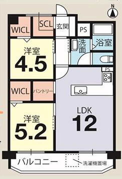 山科住宅B棟(2LDK) 4階の内観