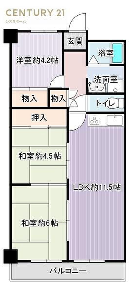ハイマートあびこ(3LDK) 5階の間取り図