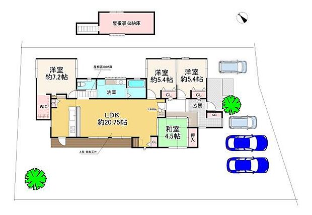 香芝市穴虫　平屋一戸建て(4LDK)の内観