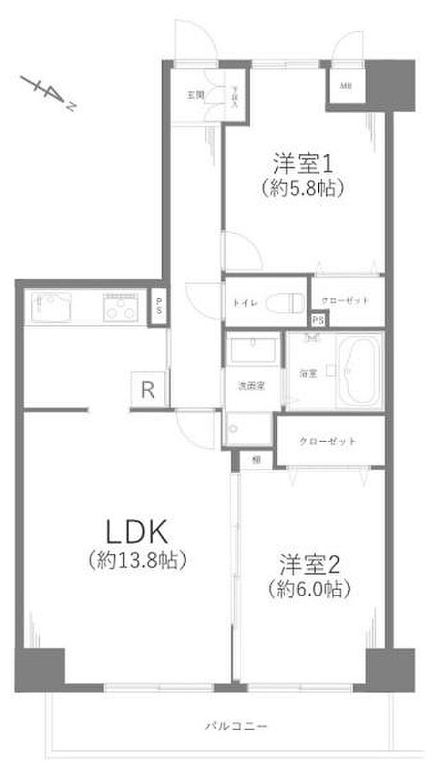 エクレール草加東(2LDK) 7階の間取り図