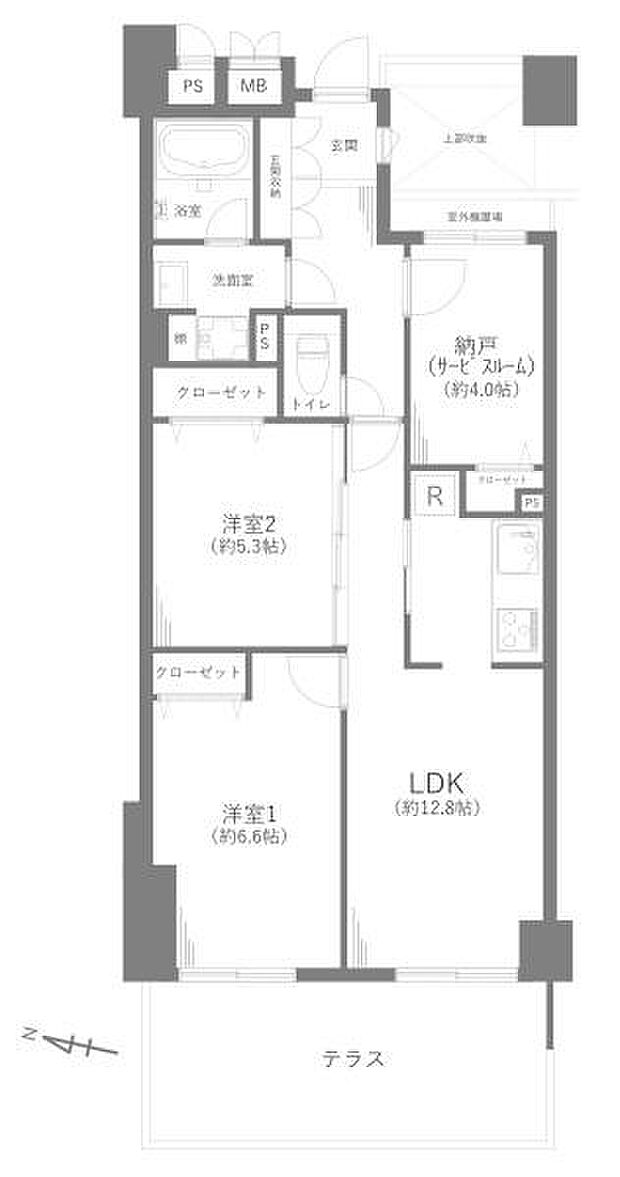 ライオンズガーデン新松戸(2SLDK) 1階の間取り図