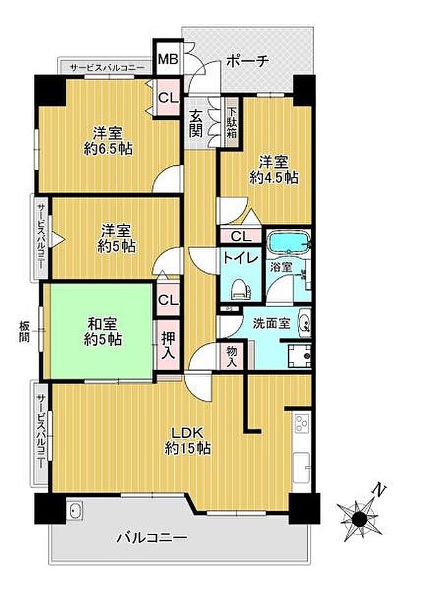 セレッソコートOSAKAステーションランド(4LDK) 2階の間取り図