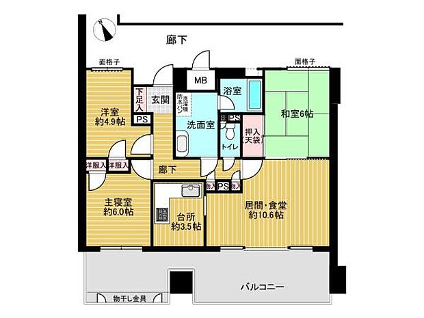 古江パーク・ホームズ(3LDK) 9階の内観