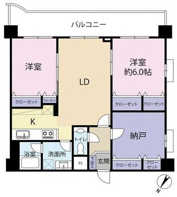 世田谷台ピロティ(3DK) 3階の間取り図
