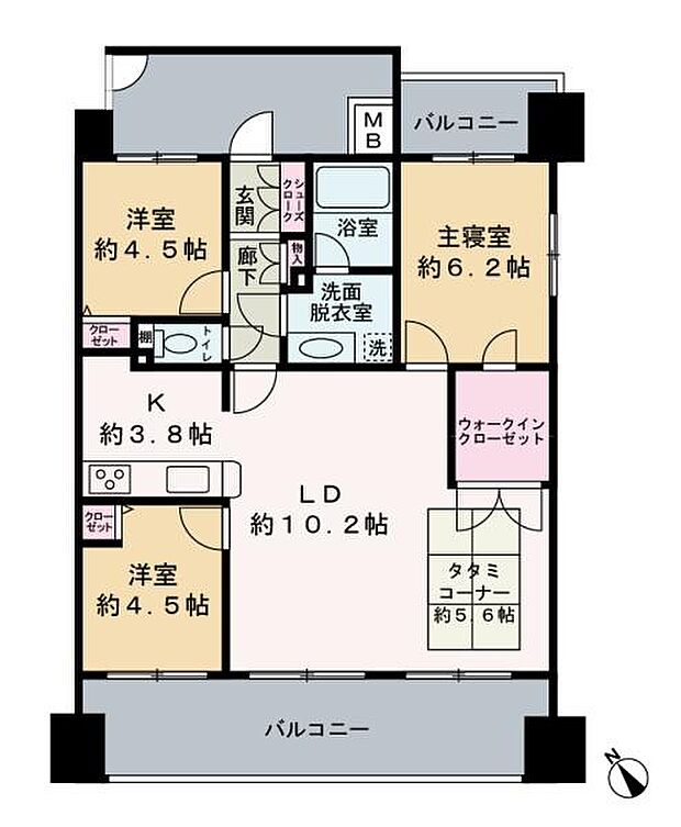 コアマンション川崎アゼリアコート(3LDK) 11階の間取り図
