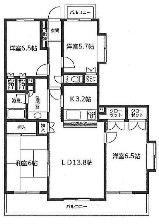 コスモ鎌ケ谷ガーデンスクエアA棟(4LDK) 1階の間取り図