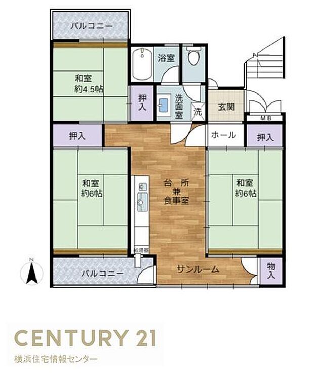 金沢シーサイドタウン並木1丁目第3住宅(3DK) 1階の内観