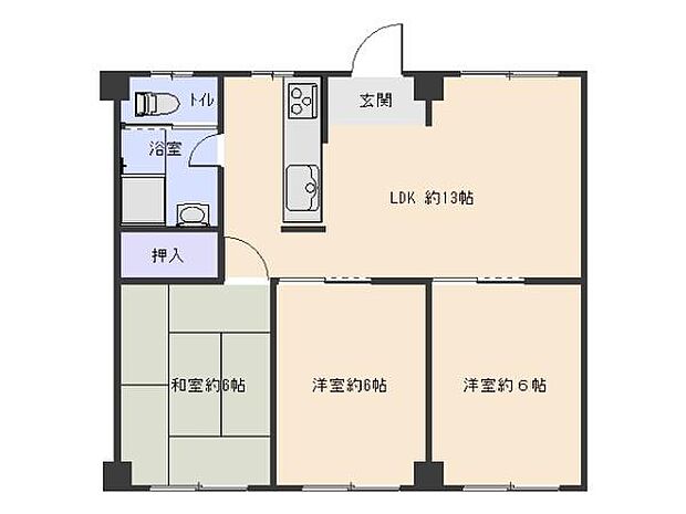 センチュリー御宿シーサイド(3LDK) 8階の間取り図