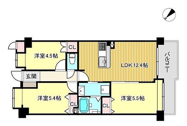サングレール・アペックス(3LDK) 5階の間取り図