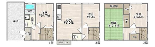 阪急神戸線 神崎川駅まで 徒歩9分(4LDK)の内観