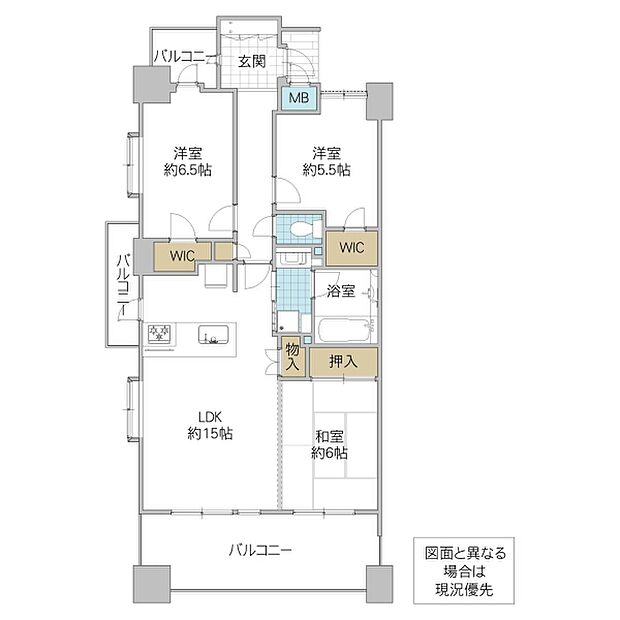 ロイヤルプラザ水戸赤塚(3LDK) 4階/401号室の内観