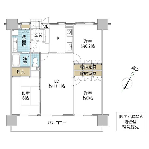 サーパス末広町(3LDK) 14階/1404号室の間取り図