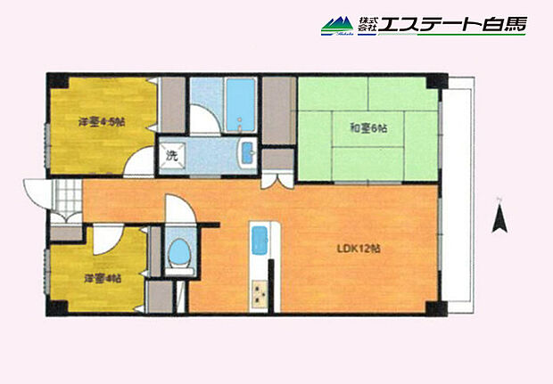 ロイヤルステージ東所沢2(3LDK) 2階の間取り図